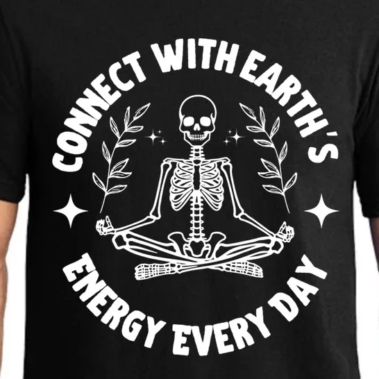 Funny Skeleton Yoga And Meditation Lovers Earth Day Design Gift Pajama Set