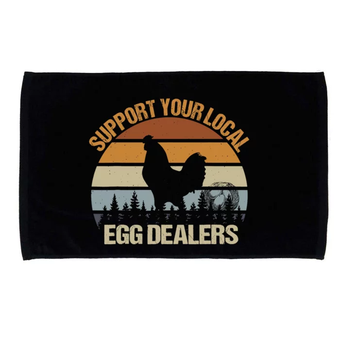 Funny Support Your Local Egg Dealers, Chicken Lover Eggs Microfiber Hand Towel