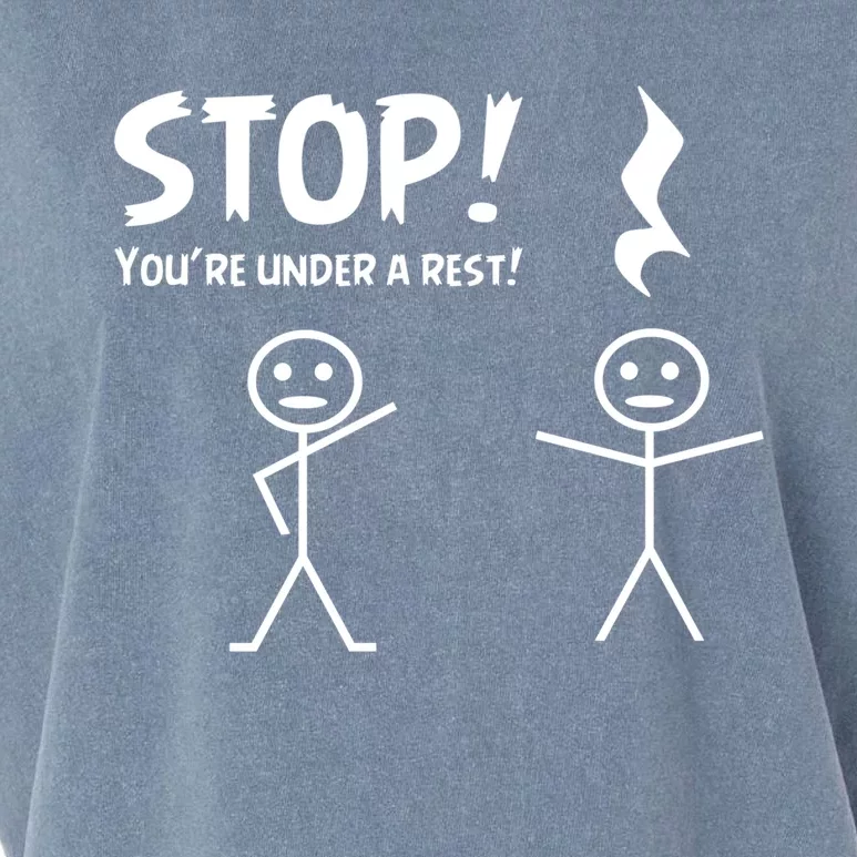 Funny Stop You're Under A Rest Musical Pun Cute Gift Garment-Dyed Women's Muscle Tee