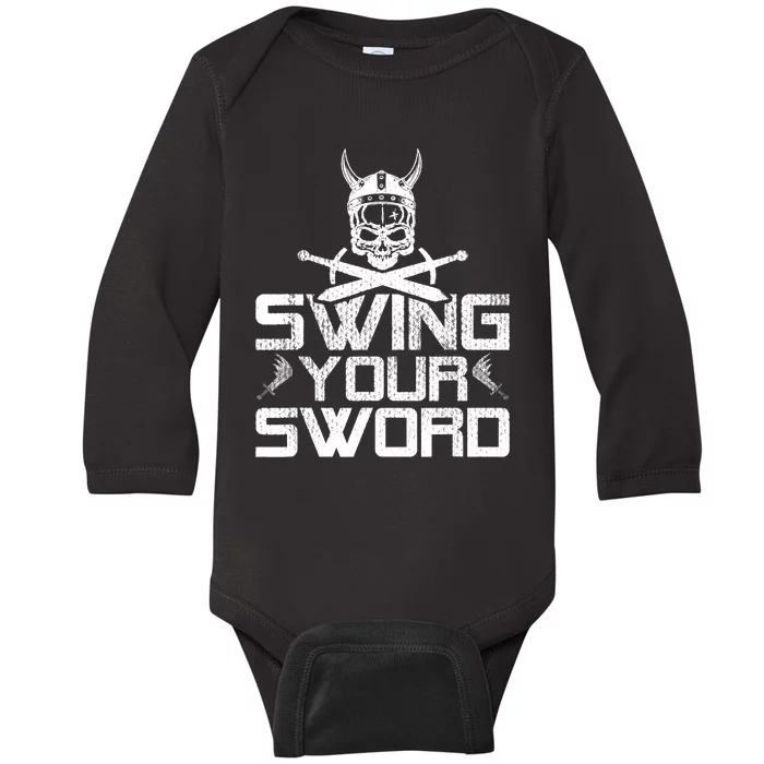 Funny Swing Your Sword Vintage Baby Long Sleeve Bodysuit