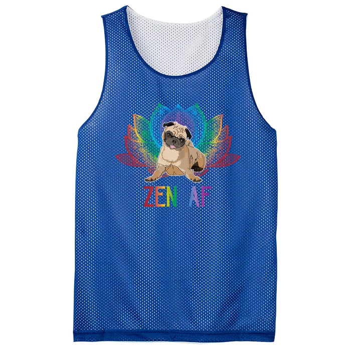 Funny Sarcastic Yoga Dog Lover Gift Zen Af Pug Funny Gift Mesh Reversible Basketball Jersey Tank