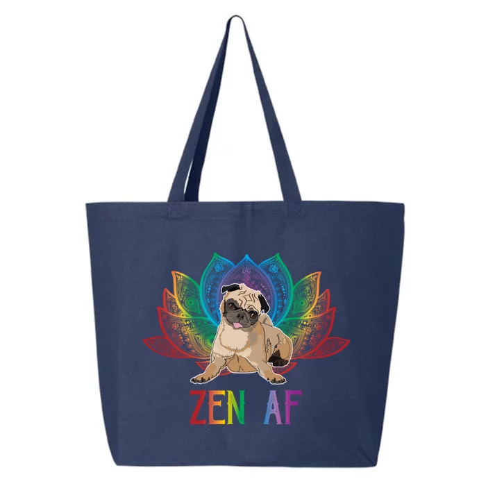 Funny Sarcastic Yoga Dog Lover Gift Zen Af Pug Funny Gift 25L Jumbo Tote