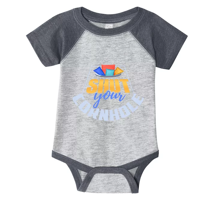 Funny Shut Your Cornhole Bean Bag Toss Game Infant Baby Jersey Bodysuit