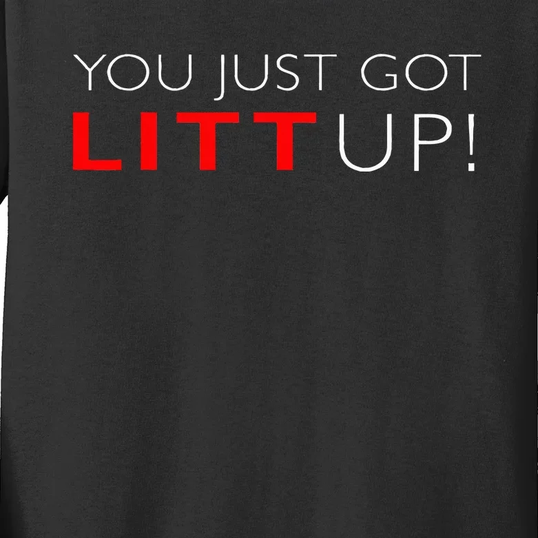 Funny "Suits You Just Got Litt Up!" Perfect Gift Idea Kids Long Sleeve Shirt