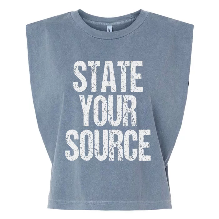 Funny State Your Source Garment-Dyed Women's Muscle Tee