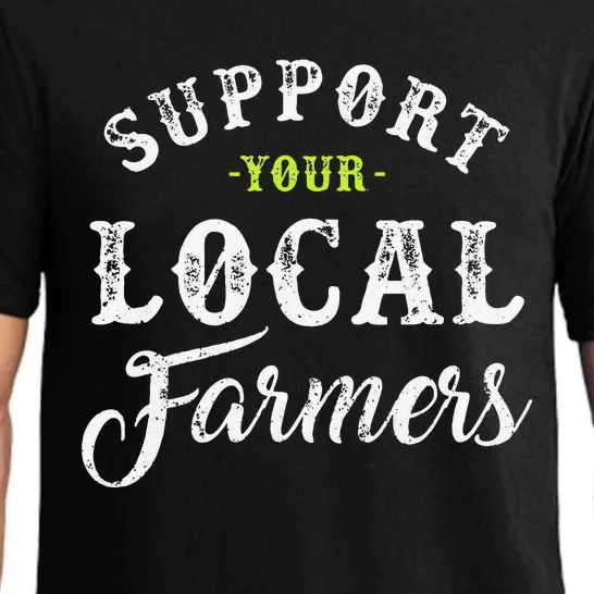 funny Support Your Local Farmer Retro Style Tractor Pajama Set