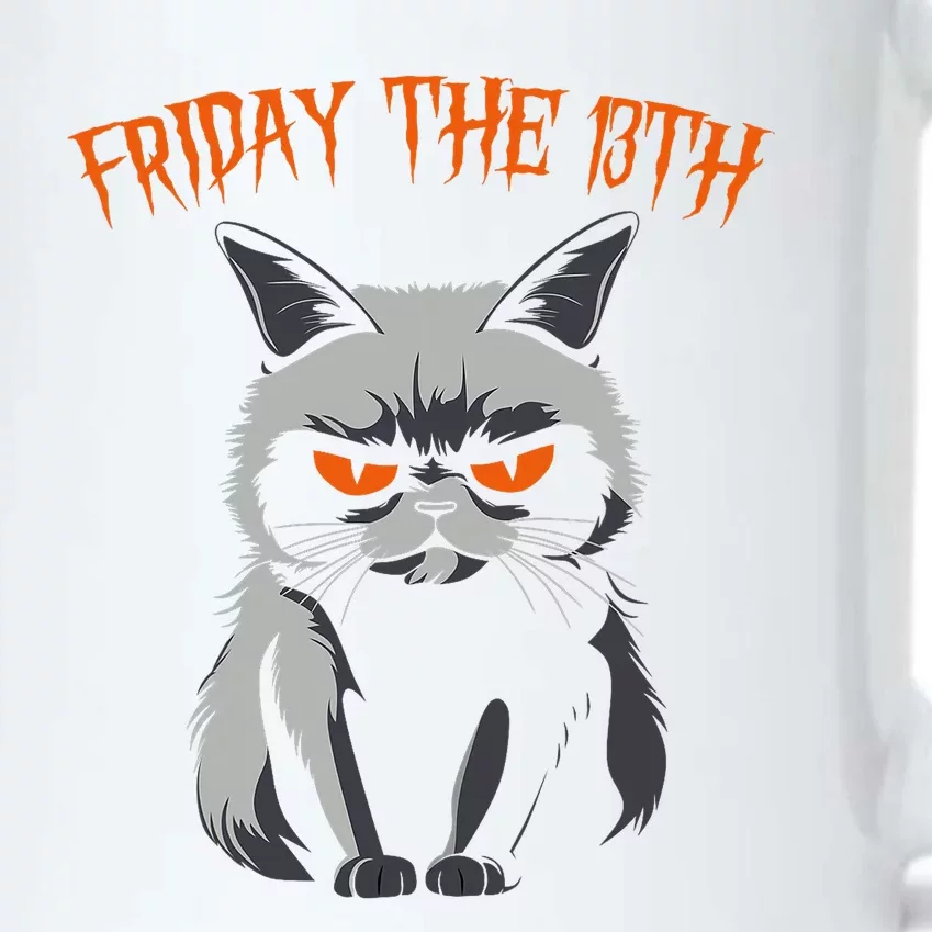 Friday The 13th 2024 Black Cat Halloween Funny Cat Mom Dad Black Color Changing Mug