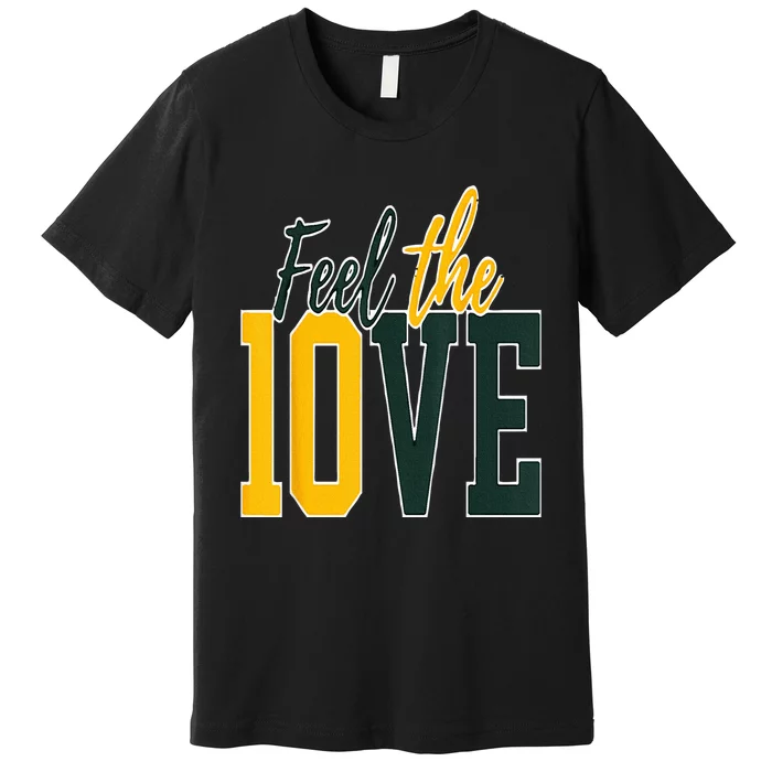 Feel The 10ve Jordan Quarterback Love American Football Premium T-Shirt