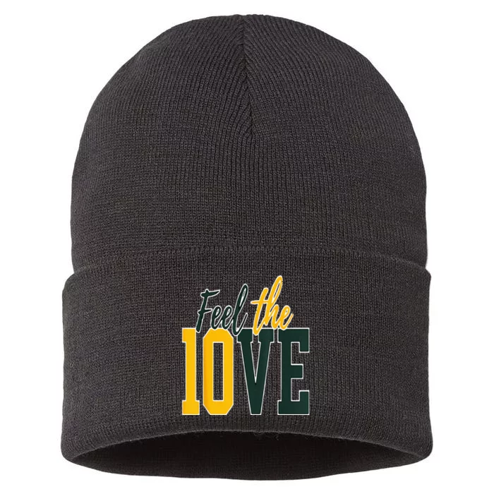 Feel The 10ve Jordan Quarterback Love American Football Sustainable Knit Beanie