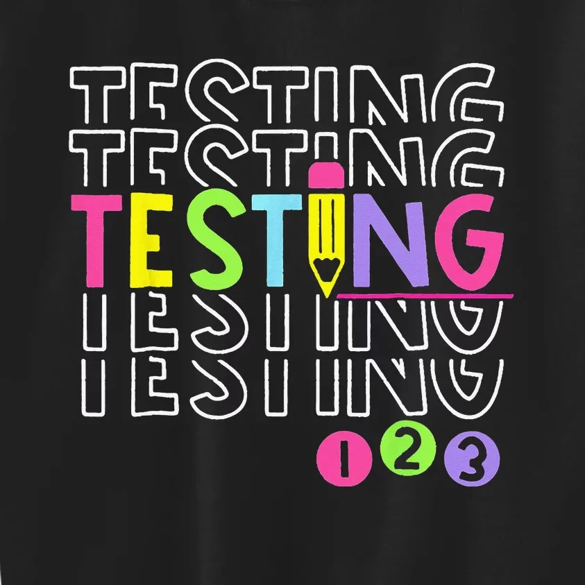 Funny Testing 123 Retro School Test Day Teacher Student Kids Sweatshirt