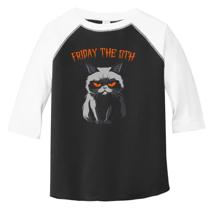 Friday The 13th 2024 Black Cat Halloween Funny Cat Mom Dad Toddler Fine Jersey T-Shirt