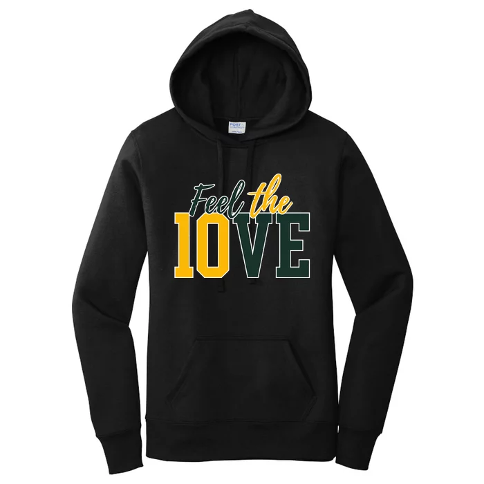 Feel The 10ve Jordan Quarterback Love American Football Women's Pullover Hoodie