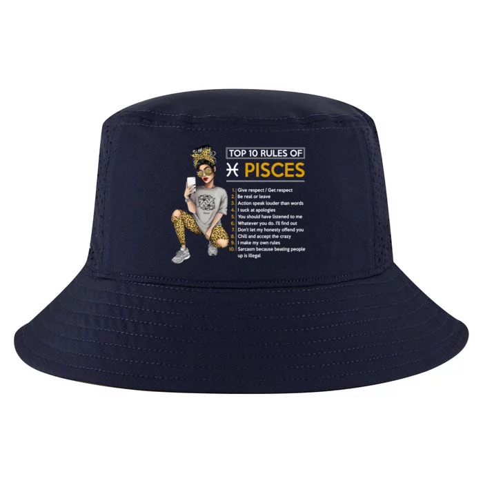 Funny Top 10 Rules Of Pisces Zodiac Sign Horoscope Birthday Gift Cool Comfort Performance Bucket Hat