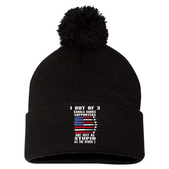 Funny Trump 1 Out Of 3 Kamala Harris Supporters Pom Pom 12in Knit Beanie