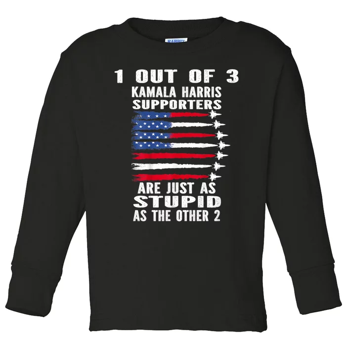 Funny Trump 1 Out Of 3 Kamala Harris Supporters Toddler Long Sleeve Shirt