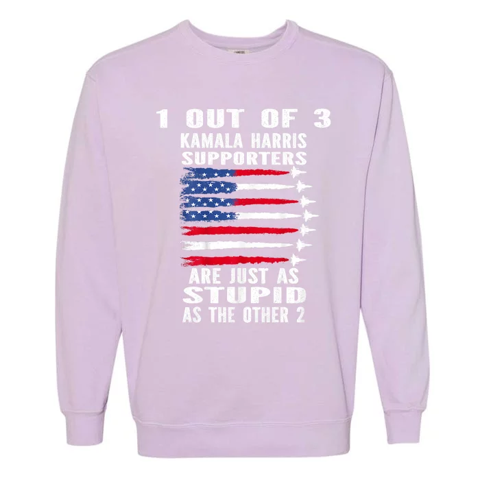 Funny Trump 1 Out Of 3 Kamala Harris Supporters Garment-Dyed Sweatshirt