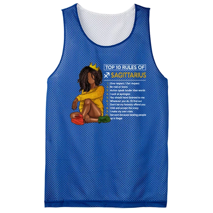 Funny Top 10 Rules Of Sagittarius Zodiac Sign Horoscope Gift Mesh Reversible Basketball Jersey Tank