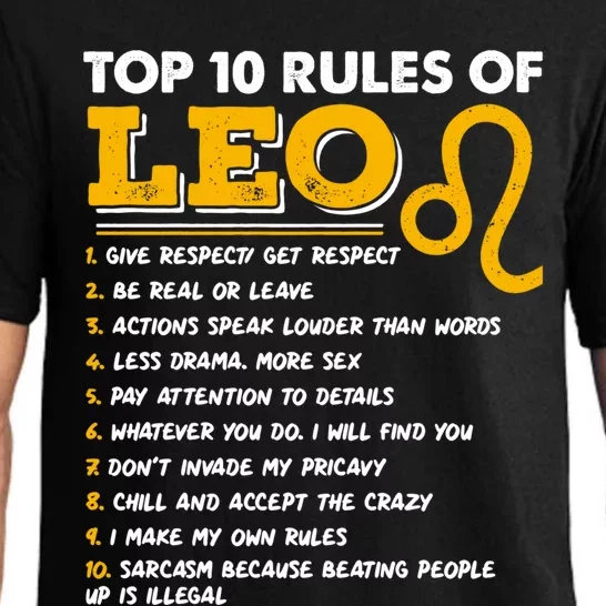 Funny Top 10 Rules Of Leo Leo Zodiac Birthday Leo Zodiac Cool Gift Pajama Set