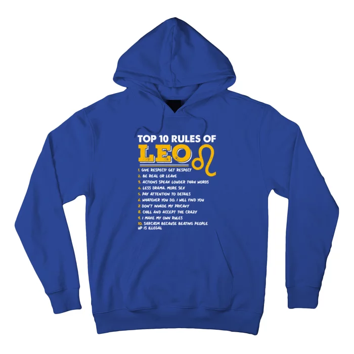 Funny Top 10 Rules Of Leo Leo Zodiac Birthday Leo Zodiac Cool Gift Hoodie