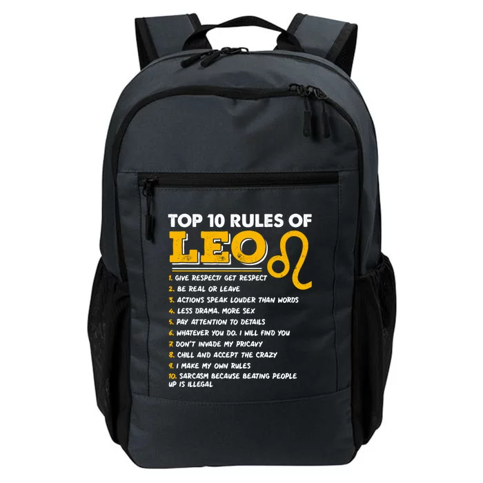 Funny Top 10 Rules Of Leo Leo Zodiac Birthday Leo Zodiac Cool Gift Daily Commute Backpack