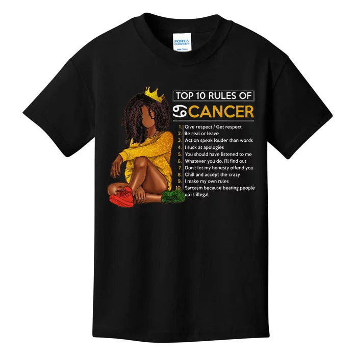 Funny Top 10 Rules Of Cancer Zodiac Sign Horoscope Birthday Kids T-Shirt