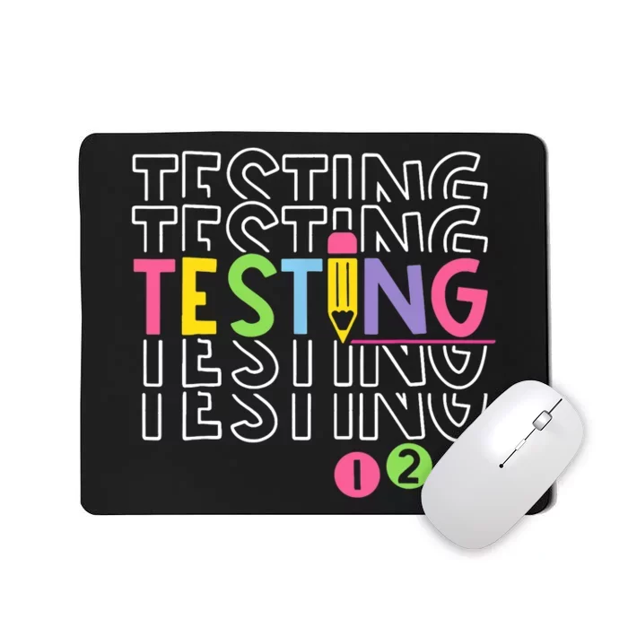 Funny Testing 123 Retro School Test Day Teacher Student Mousepad