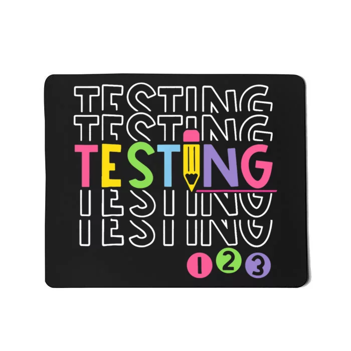 Funny Testing 123 Retro School Test Day Teacher Student Mousepad