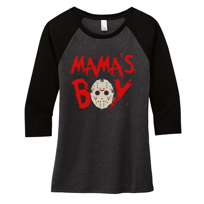 Friday The 13th Jason Voorhees Slasher Women's Tri-Blend 3/4-Sleeve Raglan Shirt