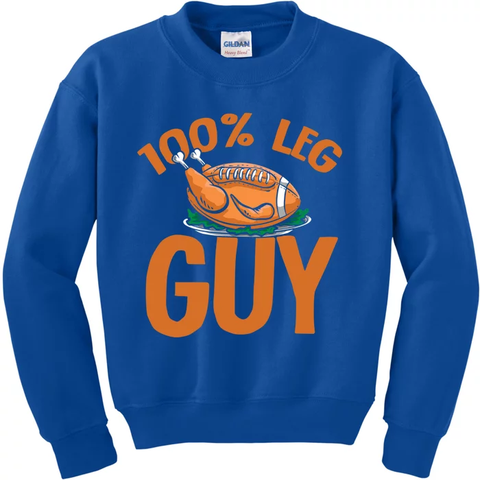 Football Turkey 100% Leg Guy Thanksgiving Cute Gift Kids Sweatshirt