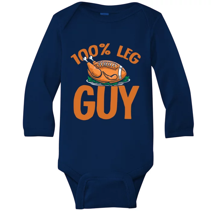 Football Turkey 100% Leg Guy Thanksgiving Cute Gift Baby Long Sleeve Bodysuit