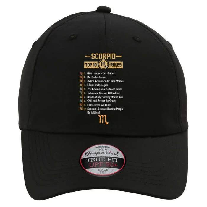 Funny Top 10 Rules Of Scorpio Zodiac Sign Birthday Great Gift The Original Performance Cap