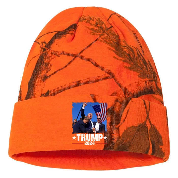 Fight Trump 2024 Election American Flag Donald Trump 2024 Kati - 12in Camo Beanie