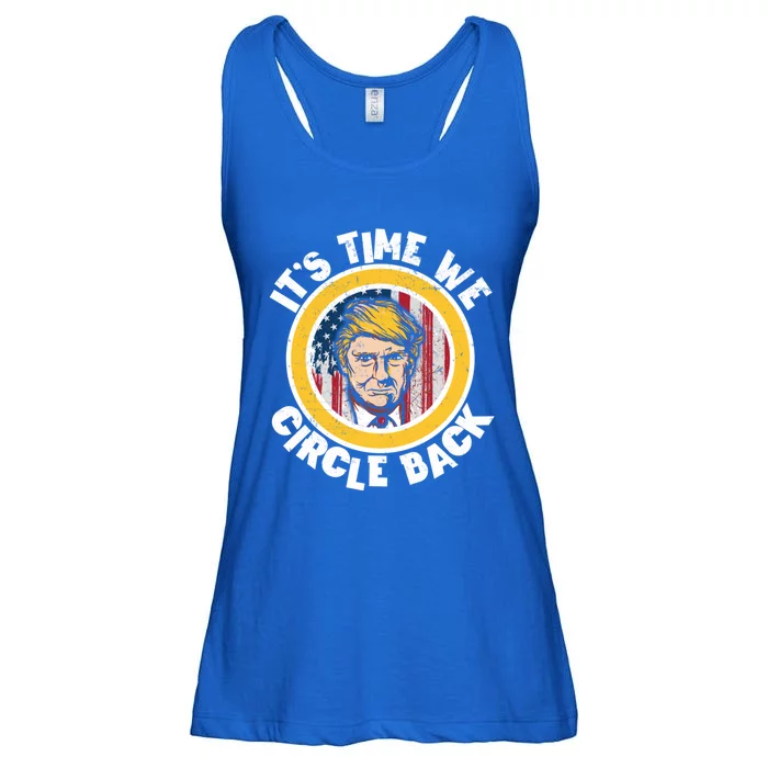 Funny Trump 2024 ItS The Time We Circle Back American Flag Funny Gift Ladies Essential Flowy Tank