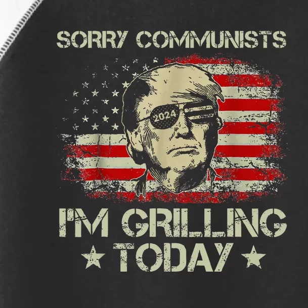 Funny Trump 2024 Communists IM Grilling Today Toddler Fine Jersey T-Shirt