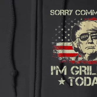 Funny Trump 2024 Communists IM Grilling Today Full Zip Hoodie