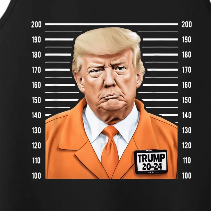 Funny Trump 2024 Prisoner Mugshot Performance Tank