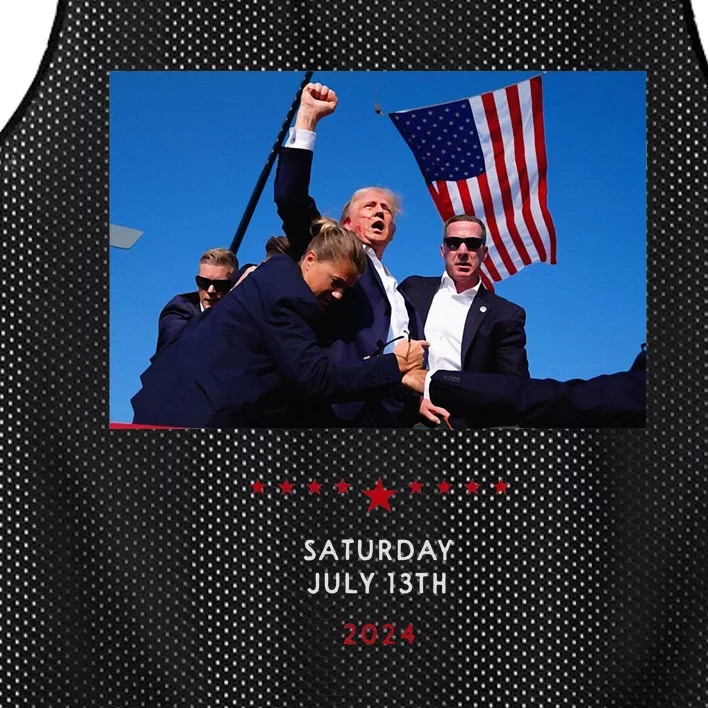 Funny Trump 2024 Shooting At Trump Rally In Pennsylvania Mesh Reversible Basketball Jersey Tank