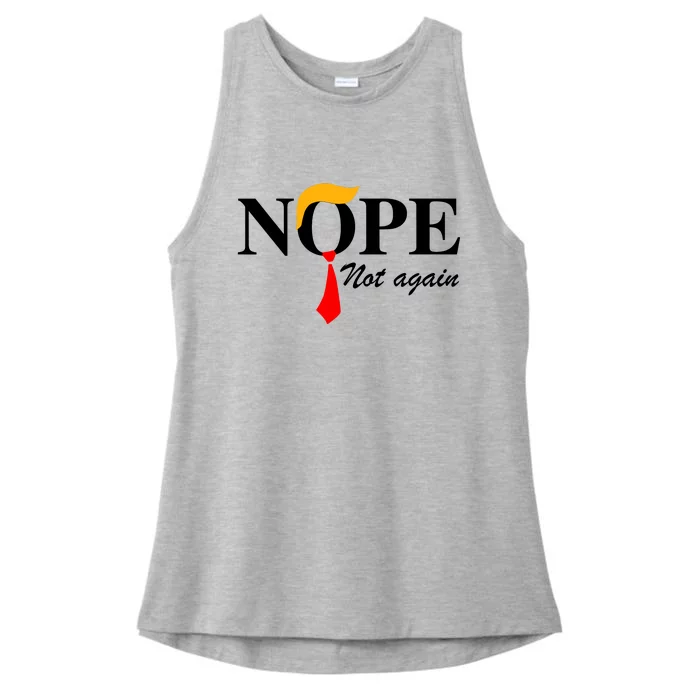 Funny Trump 2024 Nope Not Again Ladies Tri-Blend Wicking Tank