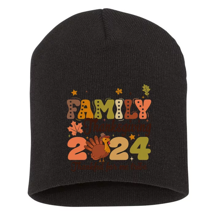 Family Thanksgiving 2024 Thankful For My Tribe Group Autumn Short Acrylic Beanie