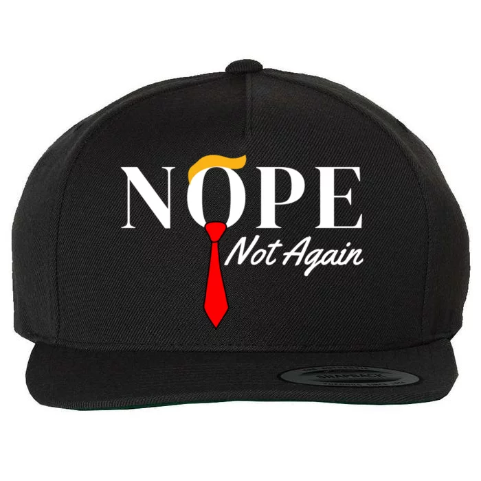 Funny Trump 2024 Nope Not Again Wool Snapback Cap