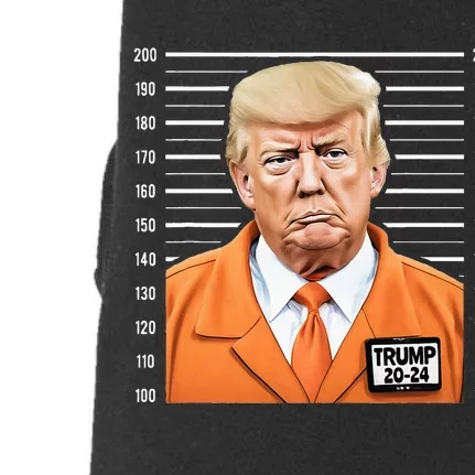 Funny Trump 2024 Prisoner Mugshot Doggie 3-End Fleece Hoodie