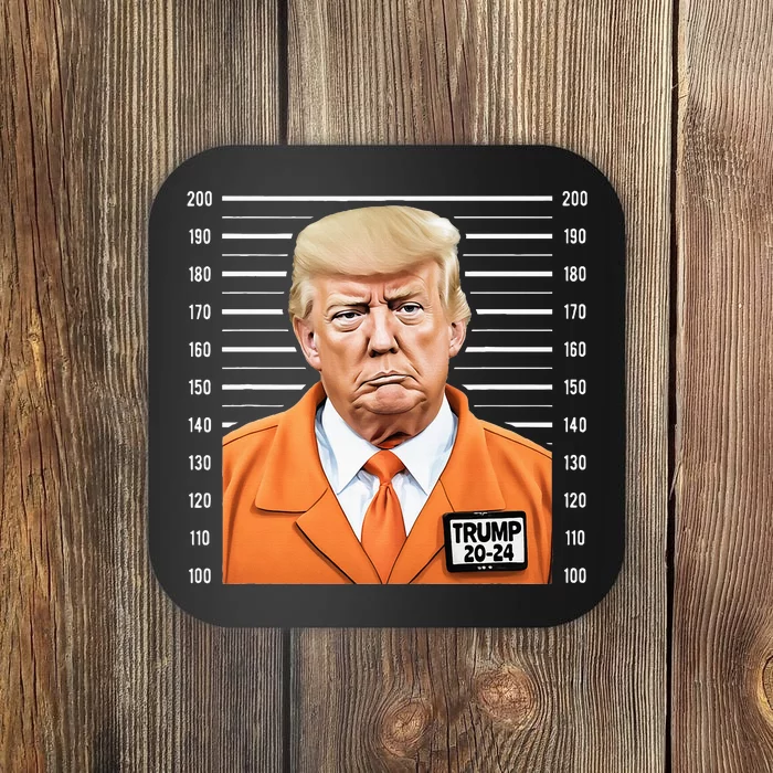 Funny Trump 2024 Prisoner Mugshot Coaster