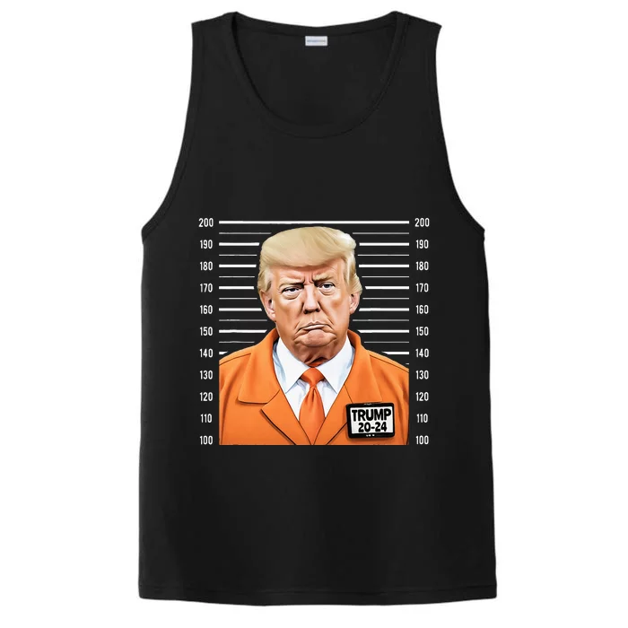 Funny Trump 2024 Prisoner Mugshot Performance Tank