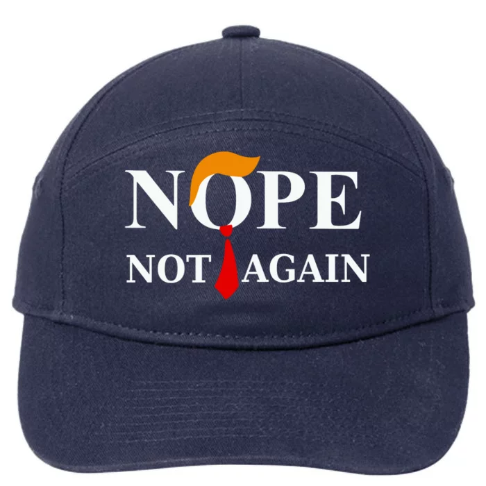 Funny Trump 2024 Nope Not Again 7-Panel Snapback Hat