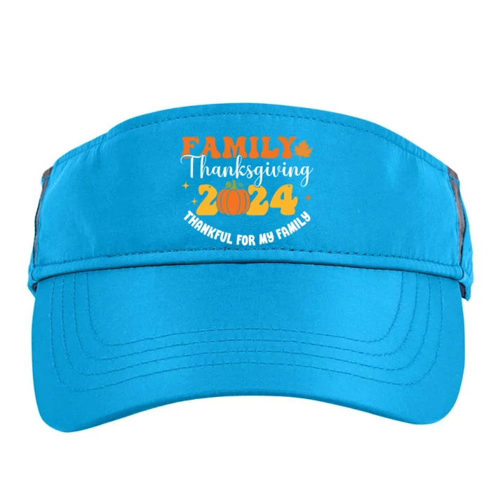 Family Thanksgiving 2024 Thankful For My Family Group Autumn Gift Adult Drive Performance Visor