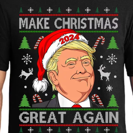 Funny Trump 2024 Make Christmas Great Again Ugly Pajama Set