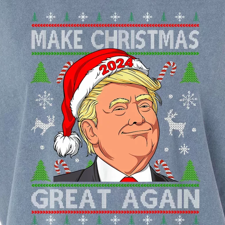 Funny Trump 2024 Make Christmas Great Again Ugly Garment-Dyed Women's Muscle Tee