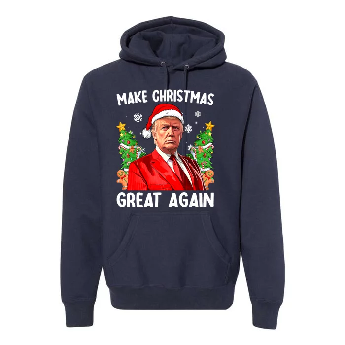 Funny Trump 2024 Make Christmas Great Again Funny Xmas Santa Gift Premium Hoodie