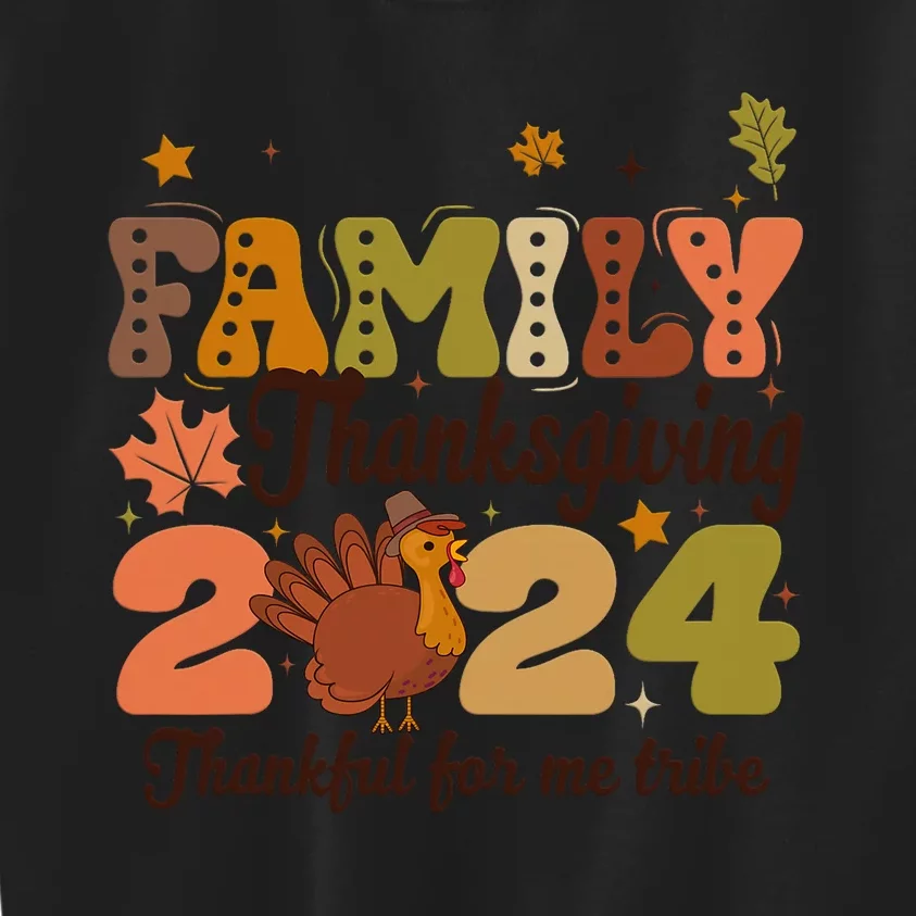 Family Thanksgiving 2024 Thankful For My Tribe Group Autumn Kids Sweatshirt