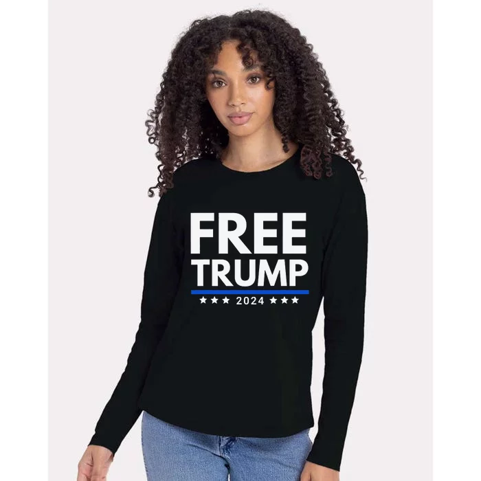 Free Trump 2024 Womens Cotton Relaxed Long Sleeve T-Shirt